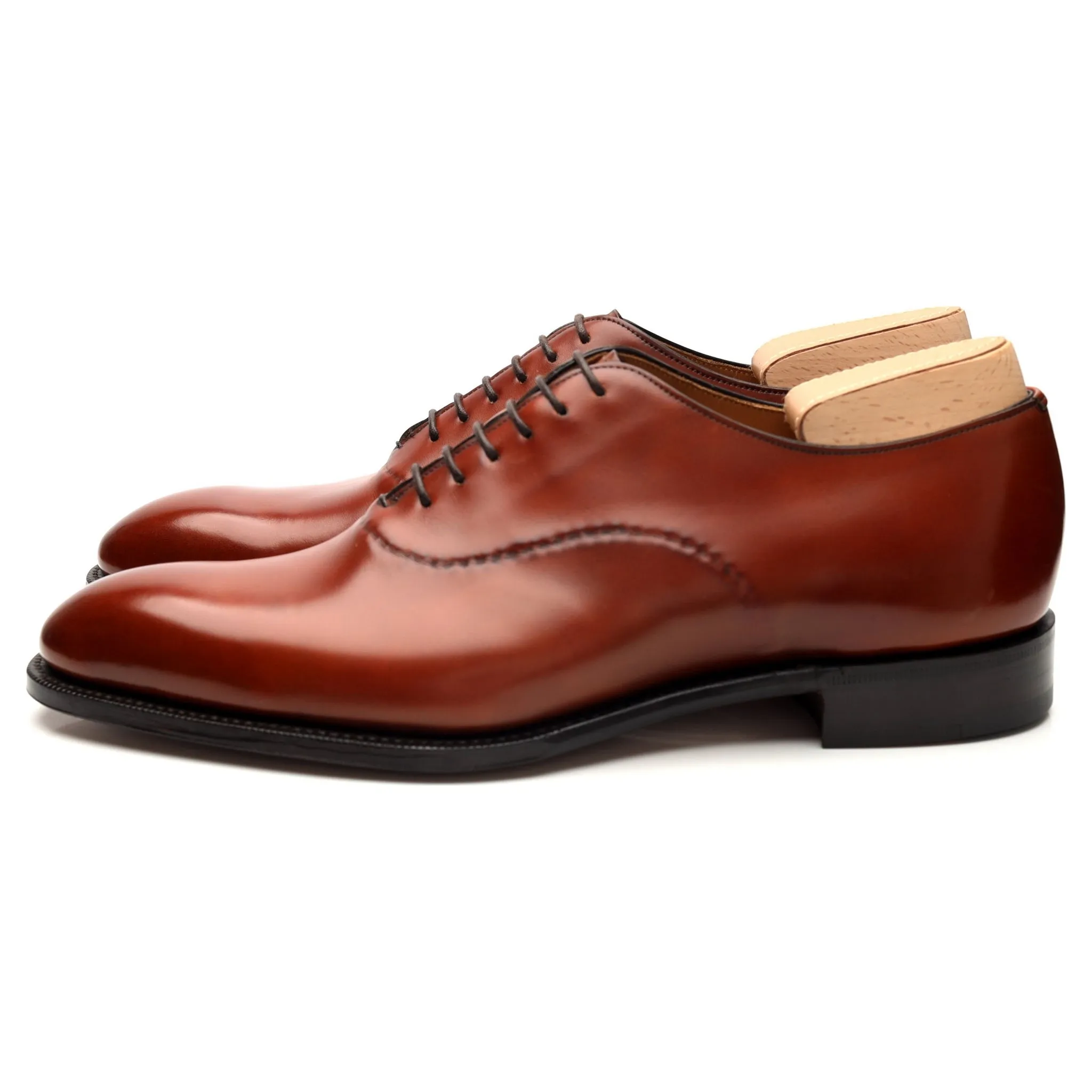 Crown Collection 'Eliot' Tan Brown Leather Wholecut Oxford UK 9