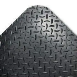 Crown Mats & Matting Industrial Deck Plate Anti-Fatigue Mat, Vinyl, 36 x 60, Black