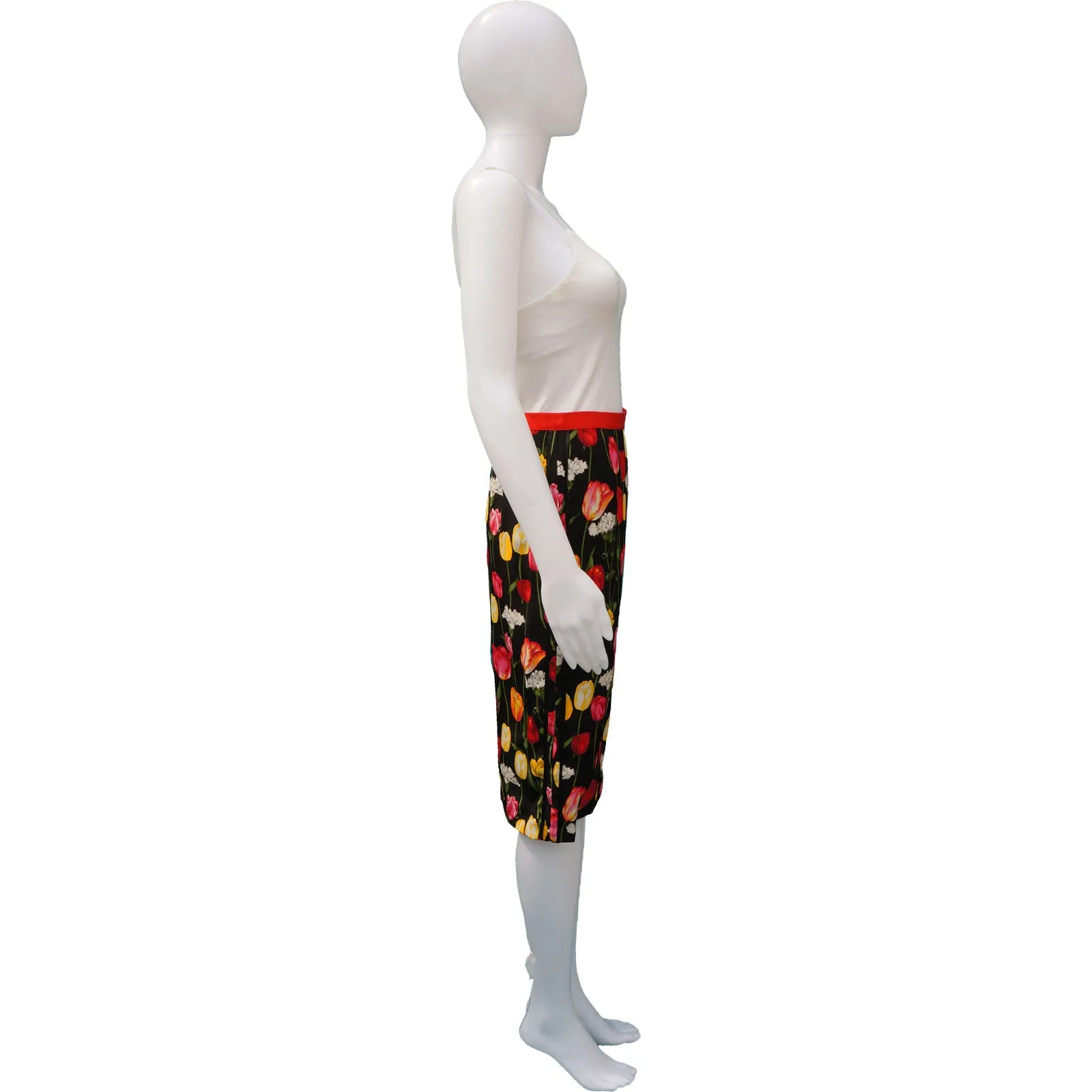 DOLCE & GABBANA FLORAL PRINT KNEE-LENGTH SKIRT