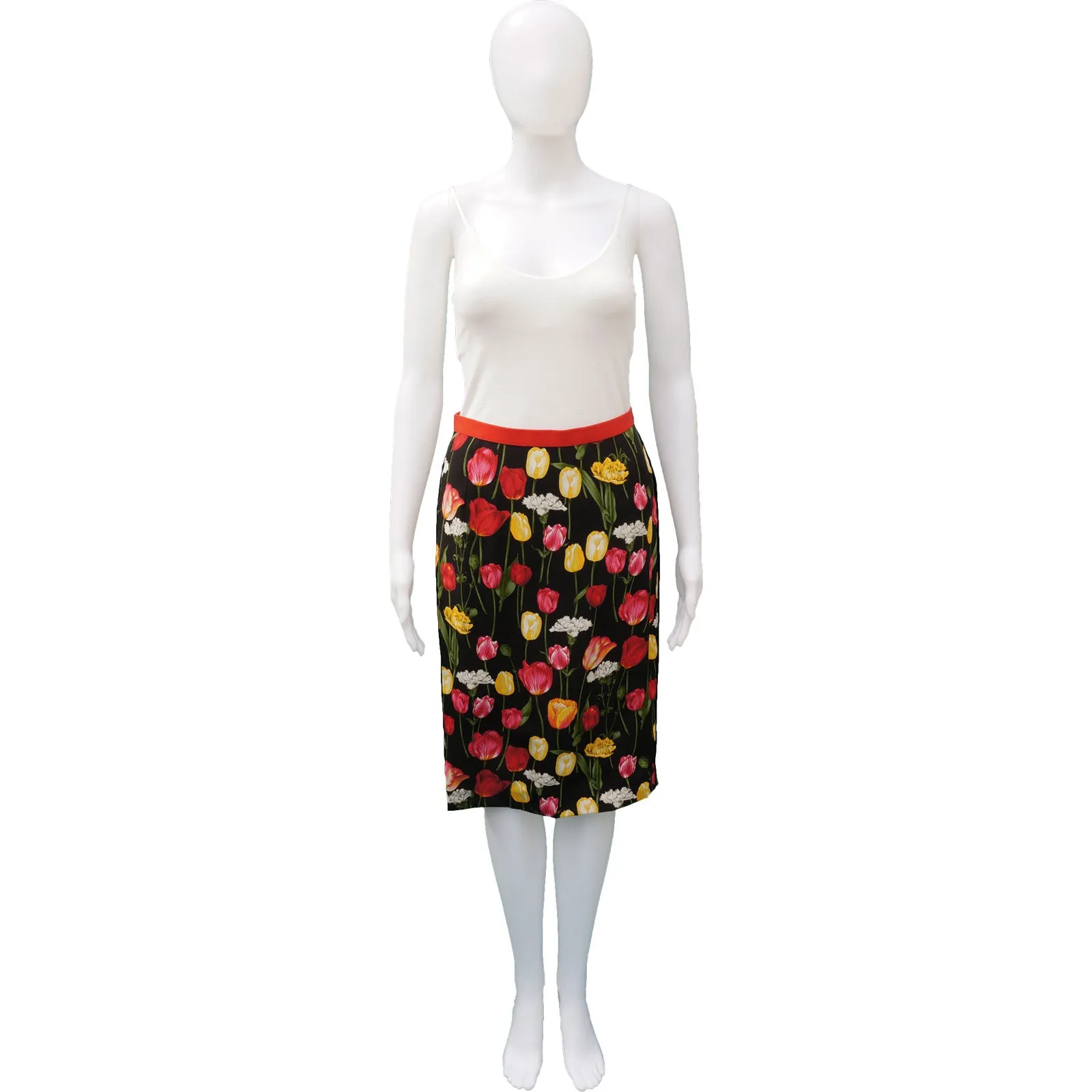 DOLCE & GABBANA FLORAL PRINT KNEE-LENGTH SKIRT
