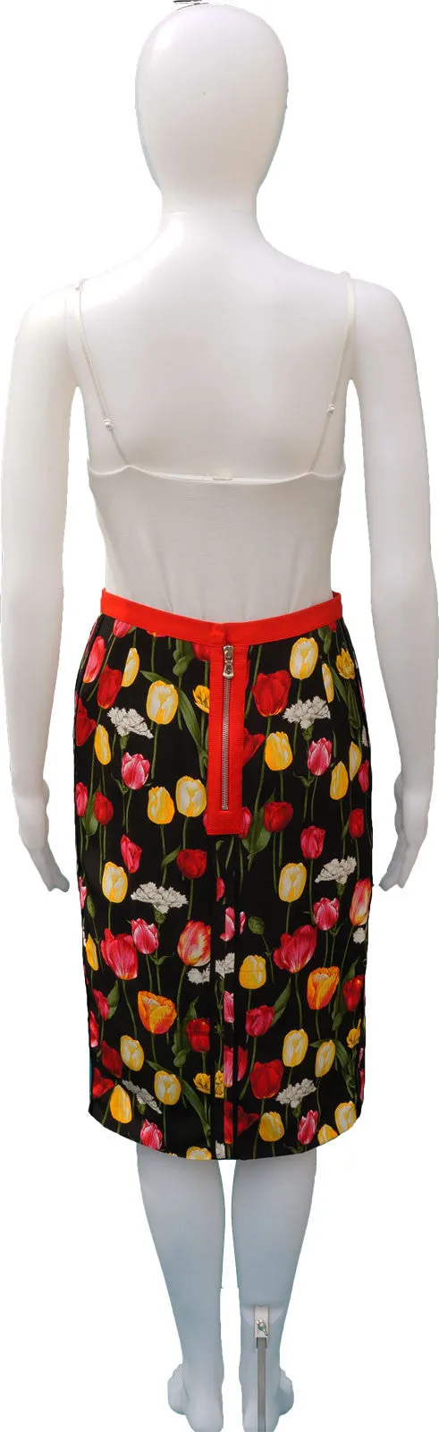 DOLCE & GABBANA FLORAL PRINT KNEE-LENGTH SKIRT