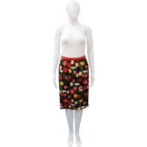 DOLCE & GABBANA FLORAL PRINT KNEE-LENGTH SKIRT