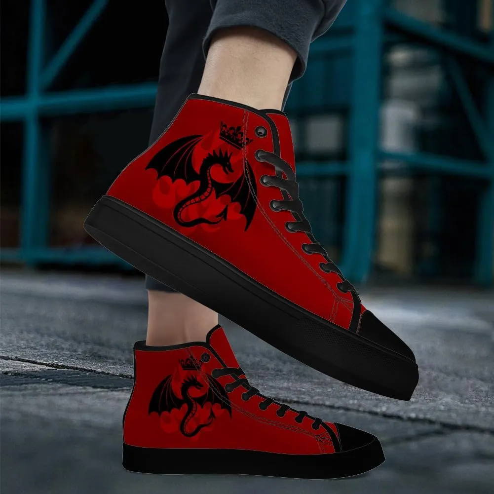 Dragon High Top Canvas Shoes for Men Women High Top Sneakers Lace Up Casual Shoes Gifts for Mama Papa