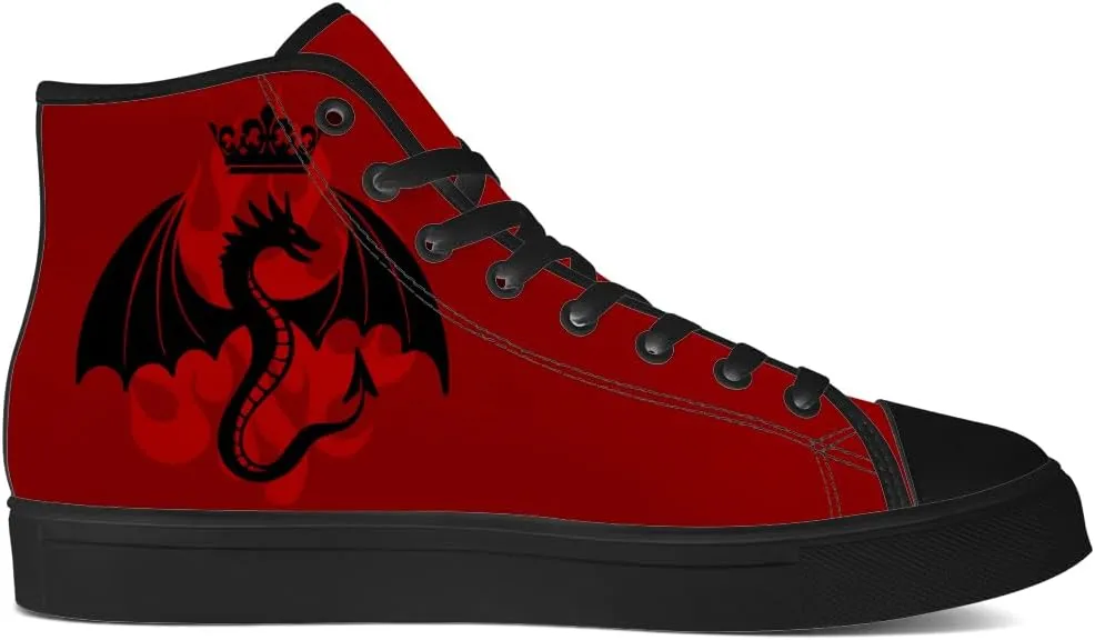Dragon High Top Canvas Shoes for Men Women High Top Sneakers Lace Up Casual Shoes Gifts for Mama Papa