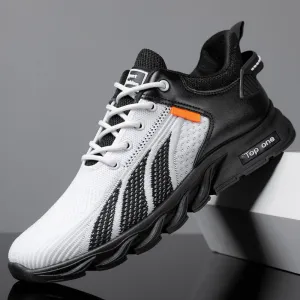 Duncan – Men's Fashion Fly Knit Color-block Lace-up Sneakers