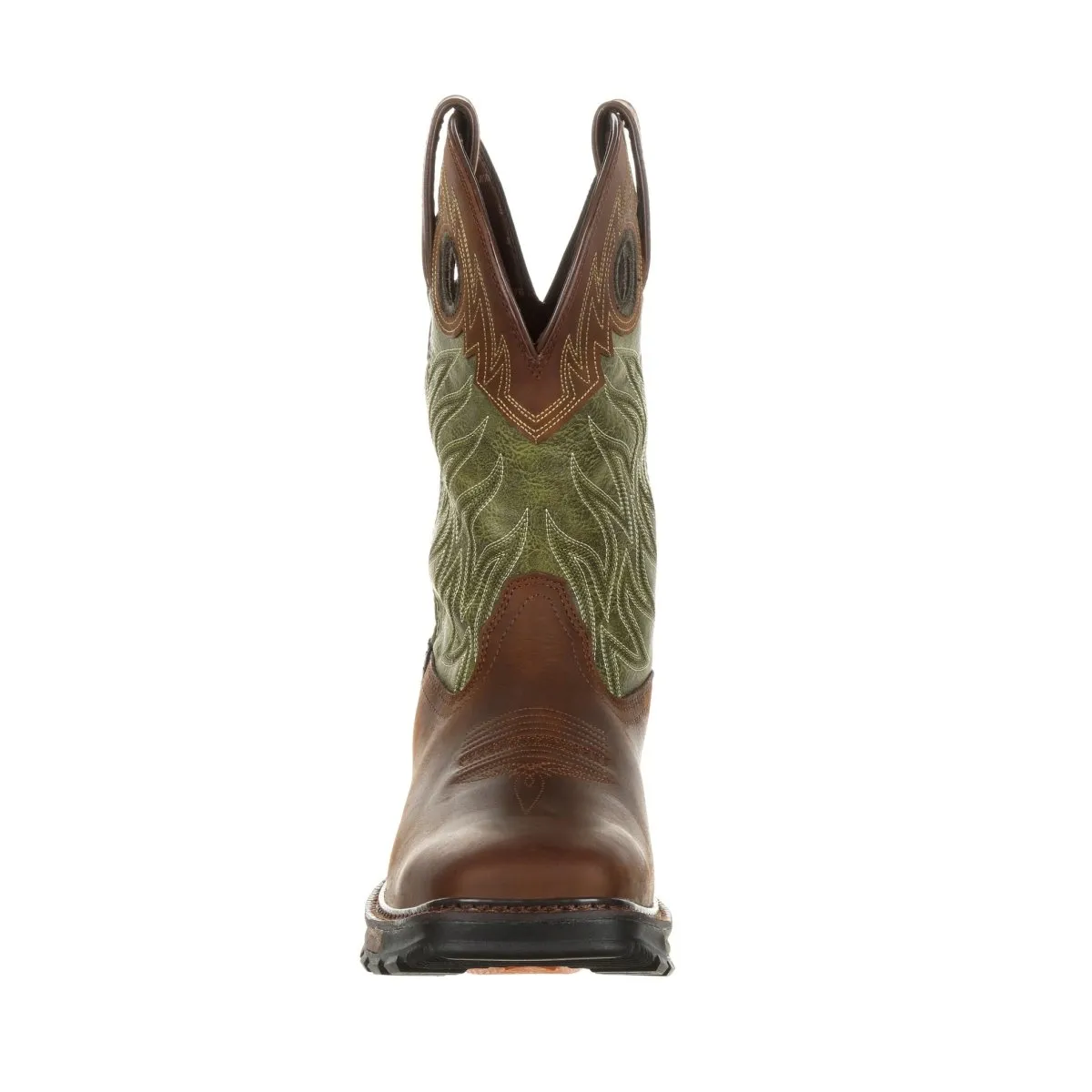 Durango Maverick Xp Men's 11" Waterproof Western Work Boots Ddb0177 In Oiled Brown And Forest Green