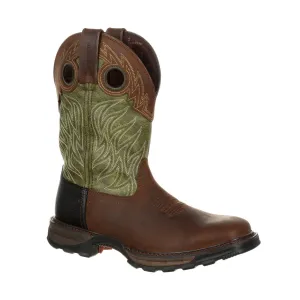 Durango Maverick Xp Men's 11" Waterproof Western Work Boots Ddb0177 In Oiled Brown And Forest Green
