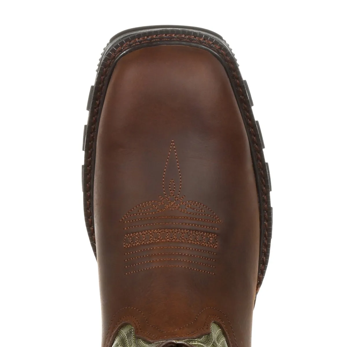 Durango Maverick Xp Men's 11" Waterproof Western Work Boots Ddb0177 In Oiled Brown And Forest Green