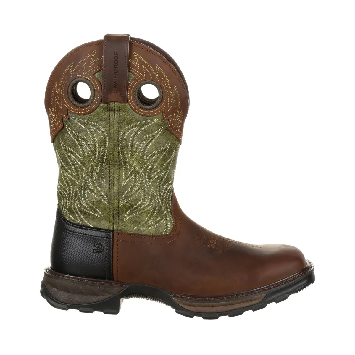 Durango Maverick Xp Men's 11" Waterproof Western Work Boots Ddb0177 In Oiled Brown And Forest Green