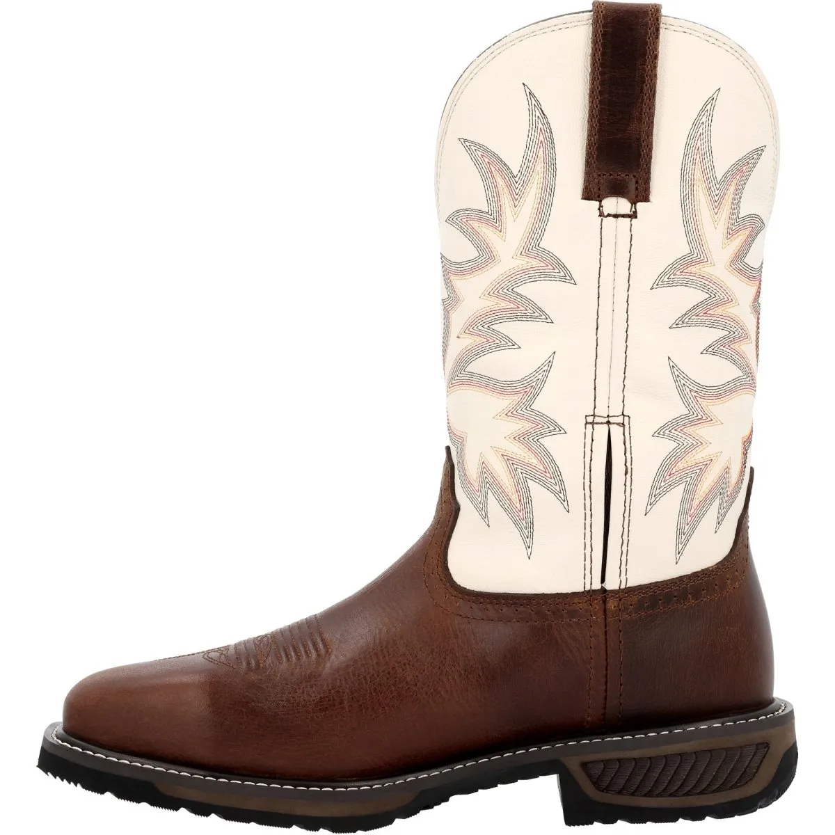 Durango Workhorse Men's Steel Toe Western Work Boots Ddb0426 In Chocolate And Bone