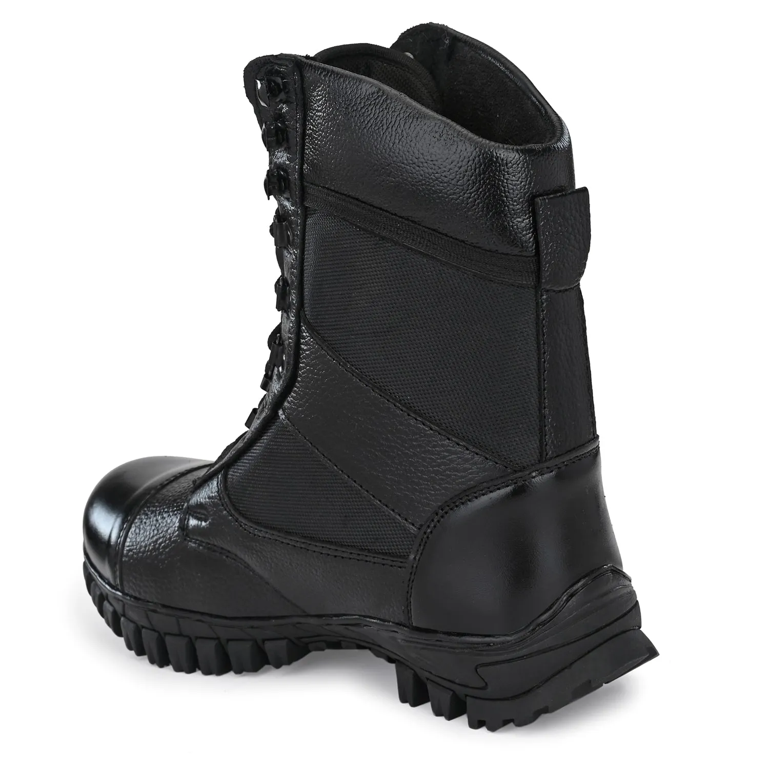 Eego Italy Genuine Leather Army Combat All Weather Hikking & Bikking Boots ARM-1-BLACK (Sale@649)
