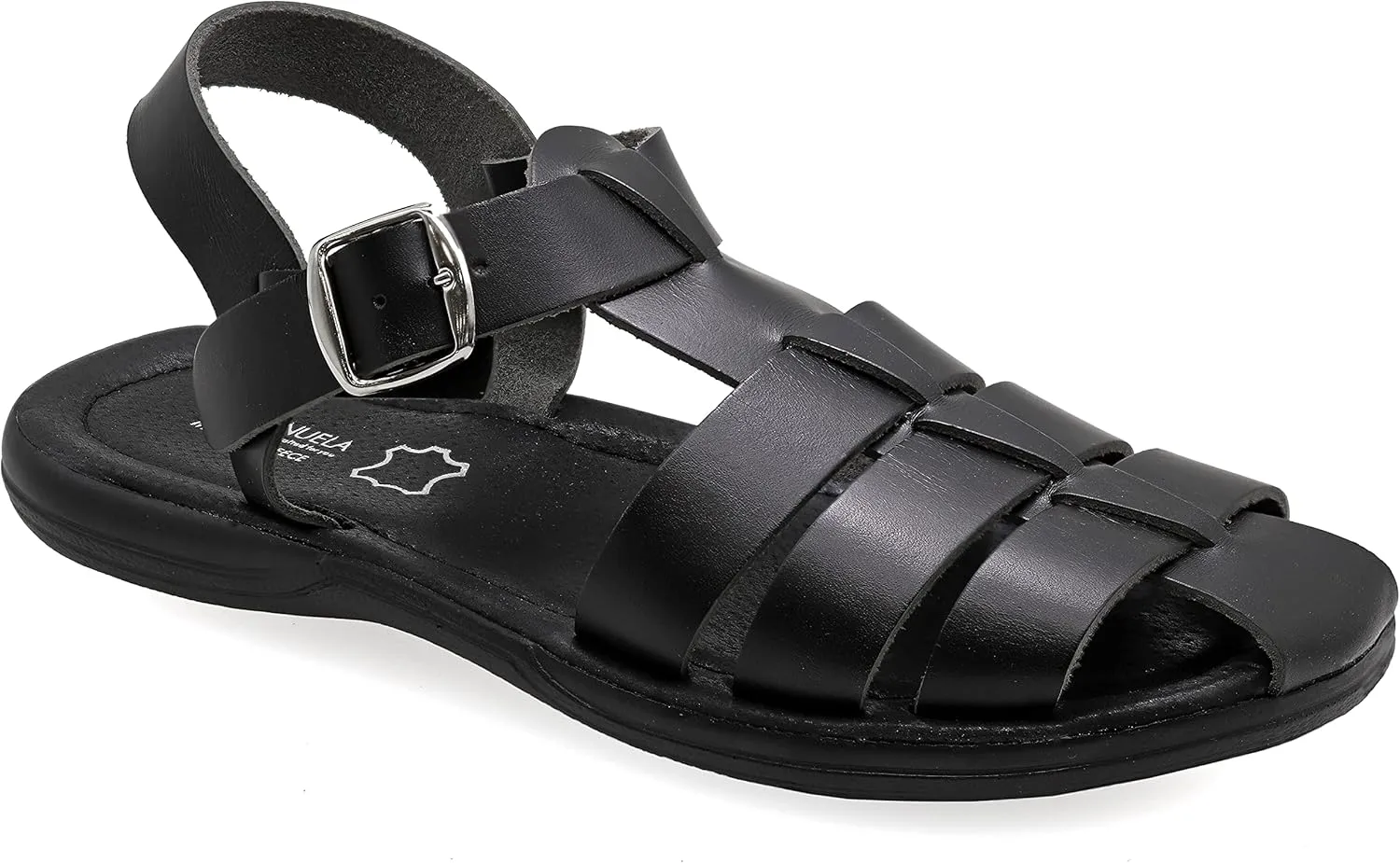 Emmanuela Comfortable Ancient Greek Style Leather Fisherman Sandals for Men, Cushioned insole Handmade Leather Men's Sandals, Quality Adjustable Buckle Summer Shoes