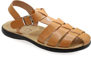 Emmanuela Comfortable Ancient Greek Style Leather Fisherman Sandals for Men, Cushioned insole Handmade Leather Men's Sandals, Quality Adjustable Buckle Summer Shoes