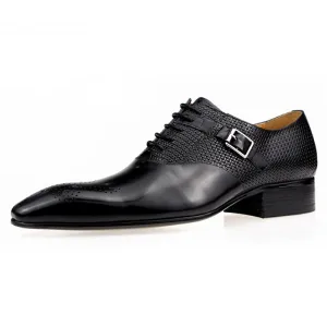 Exquisite Buckle Men's Genuine Leather Brogue Shoes
