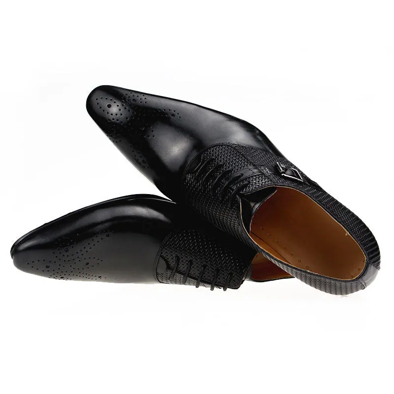Exquisite Buckle Men's Genuine Leather Brogue Shoes