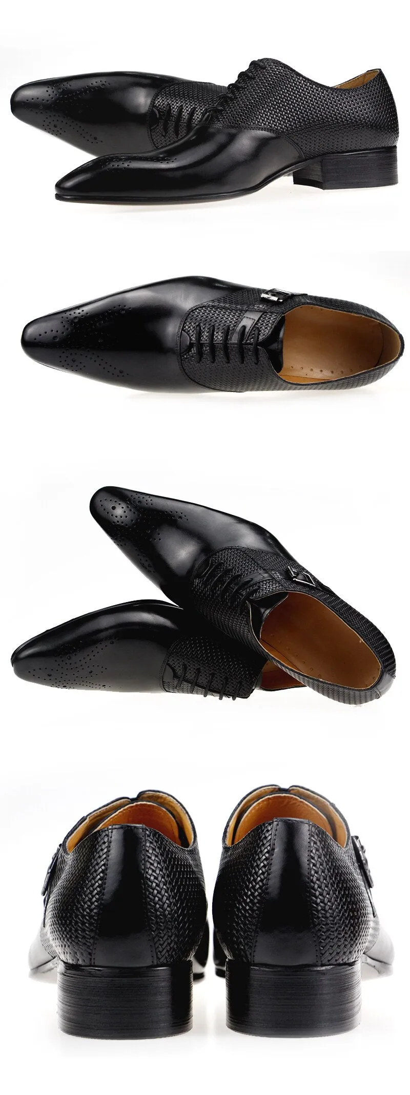 Exquisite Buckle Men's Genuine Leather Brogue Shoes