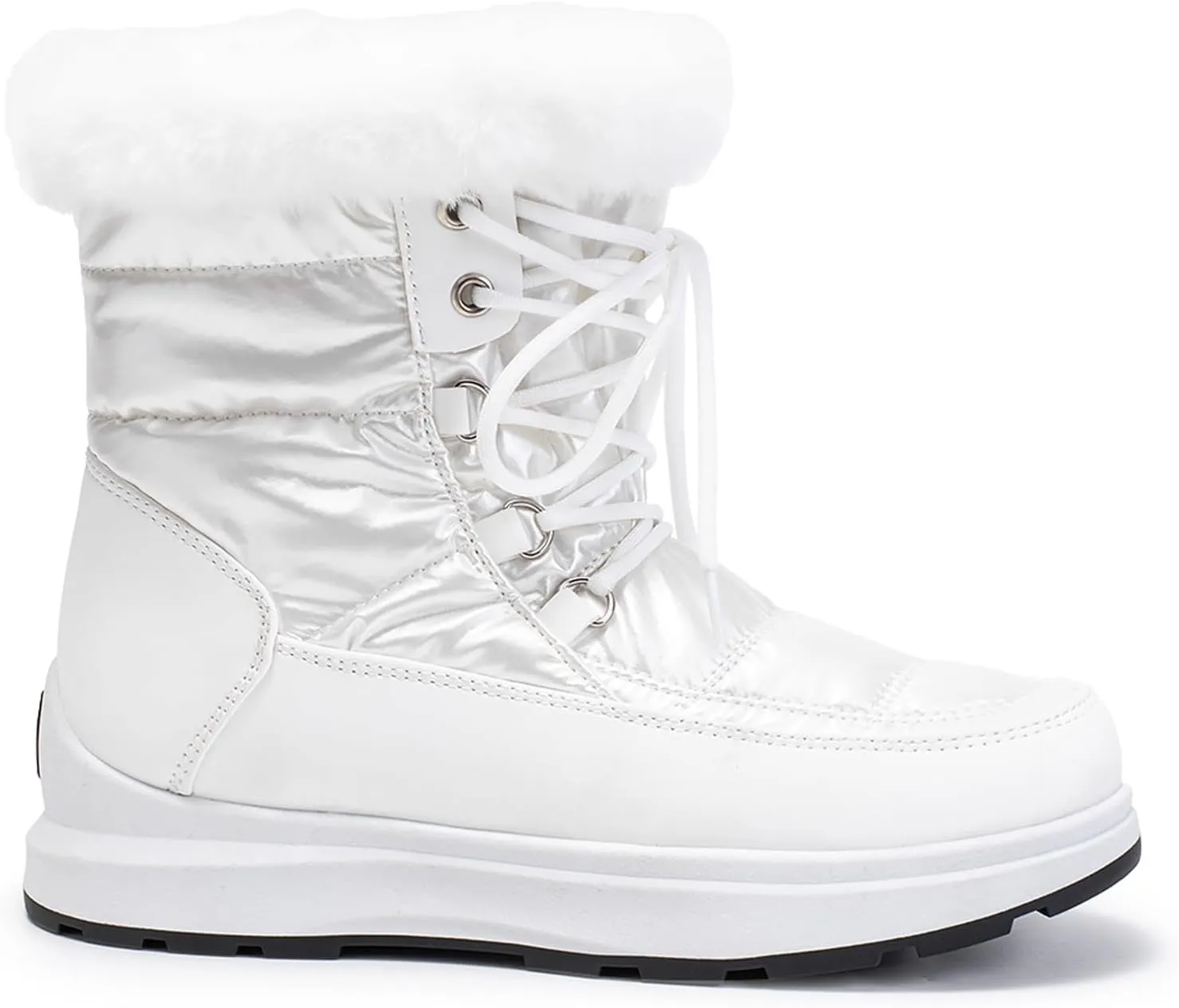 Fashion Women Winter Water Proof Flat Lace Up Keep Warm Snow Boots Comfortable Mid Boots Shoes Flat Snow Boots for Women Knee