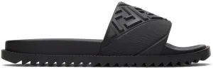Fendi Black 'Forever Fendi' Pool Slides