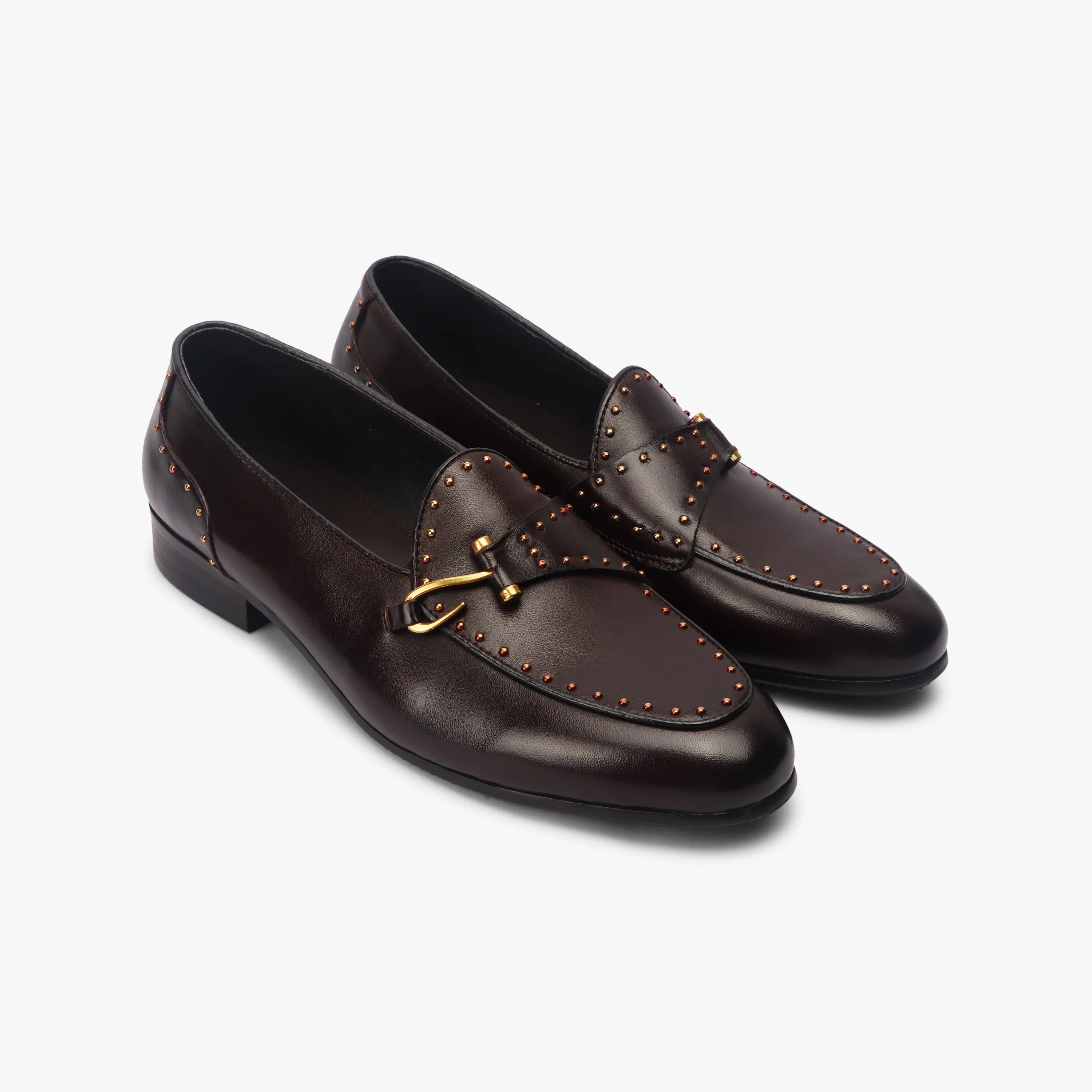 Fish Hook Buckle Studded Slip On