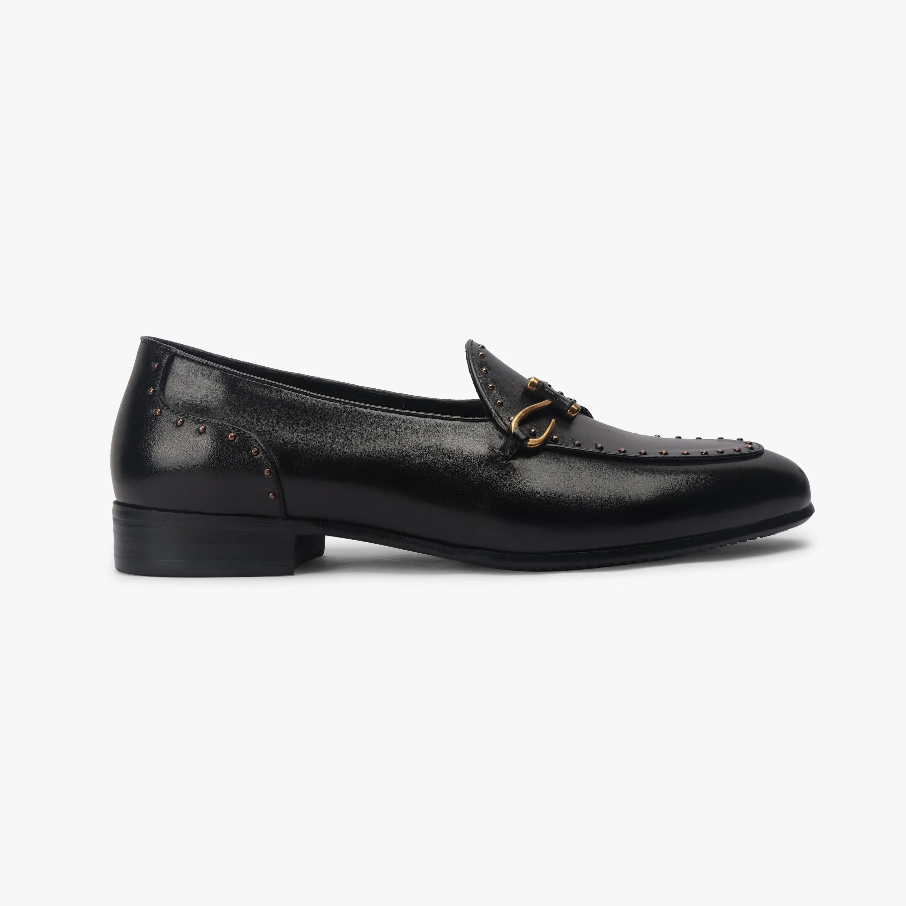 Fish Hook Buckle Studded Slip On