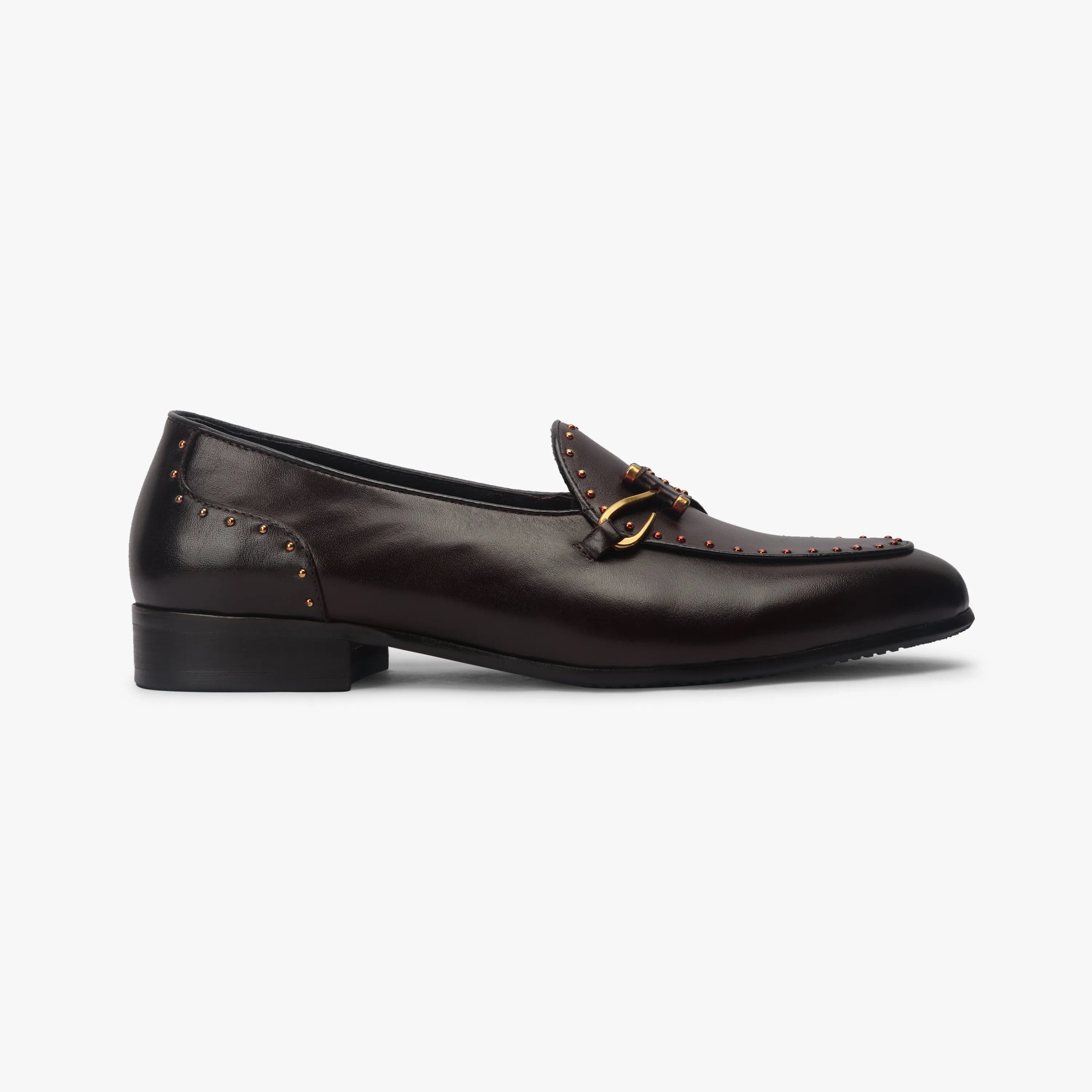 Fish Hook Buckle Studded Slip On