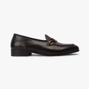Fish Hook Buckle Studded Slip On