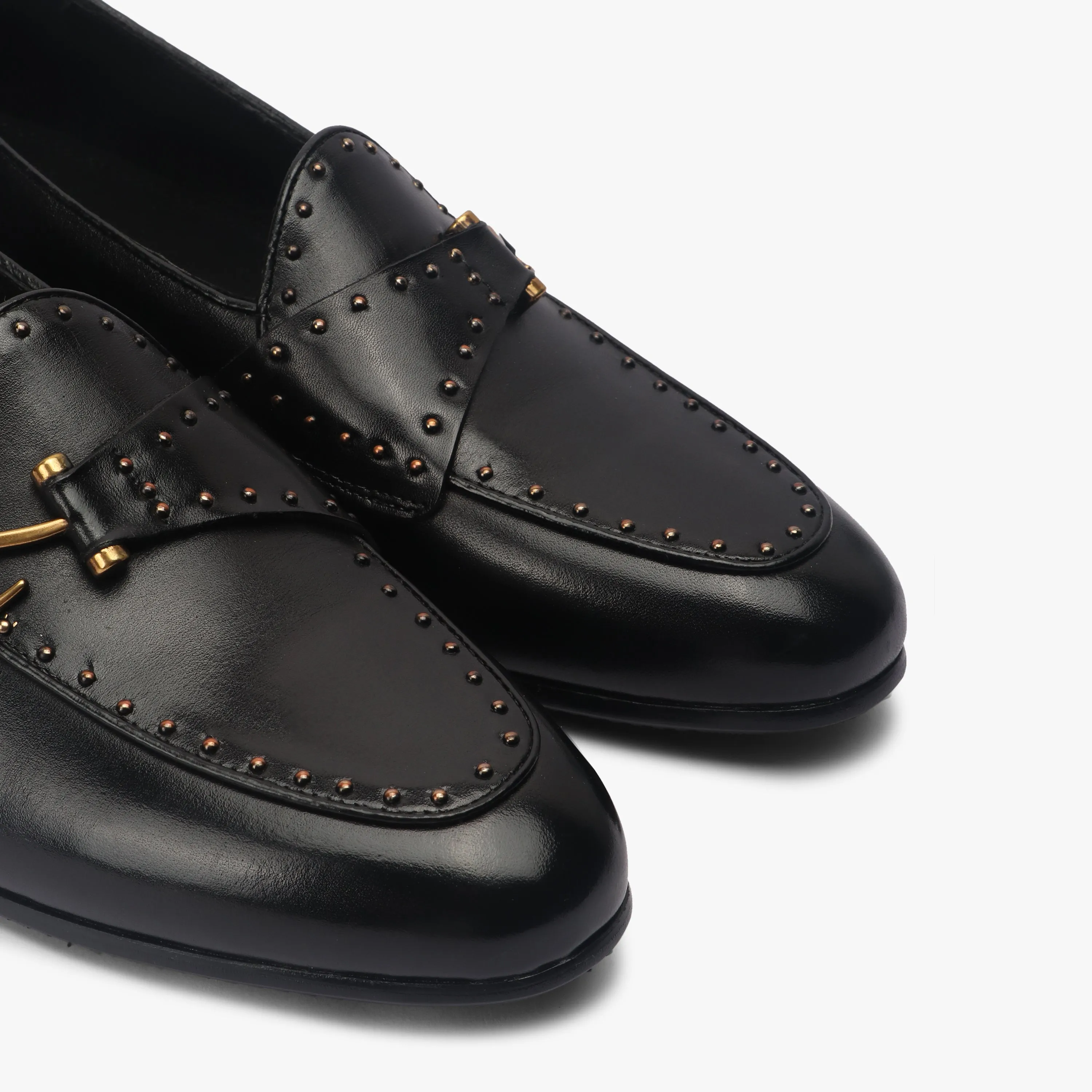 Fish Hook Buckle Studded Slip On