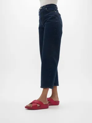 FitFlop Lulu Leather Cross Slide Sandals - Redberry