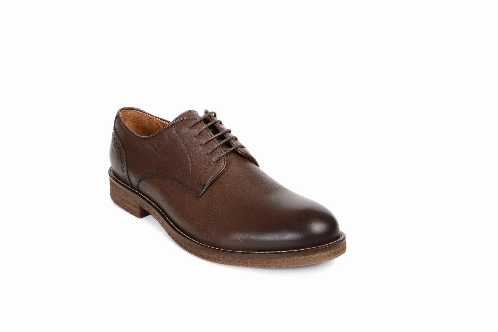 FOOT FEDERATION DERBY PLAIN-TOE MENS SHOE BROWN