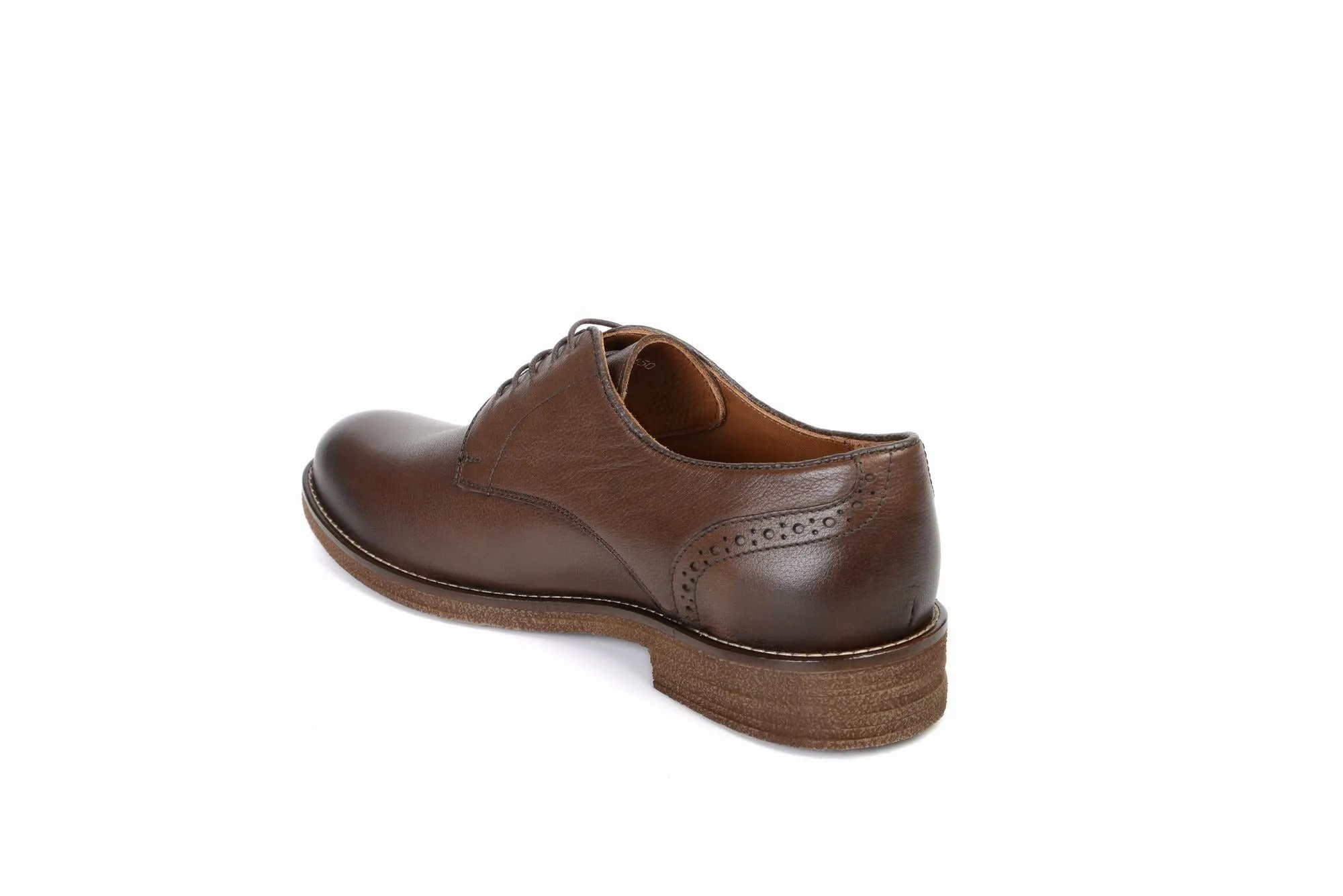 FOOT FEDERATION DERBY PLAIN-TOE MENS SHOE BROWN