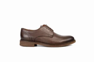 FOOT FEDERATION DERBY PLAIN-TOE MENS SHOE BROWN