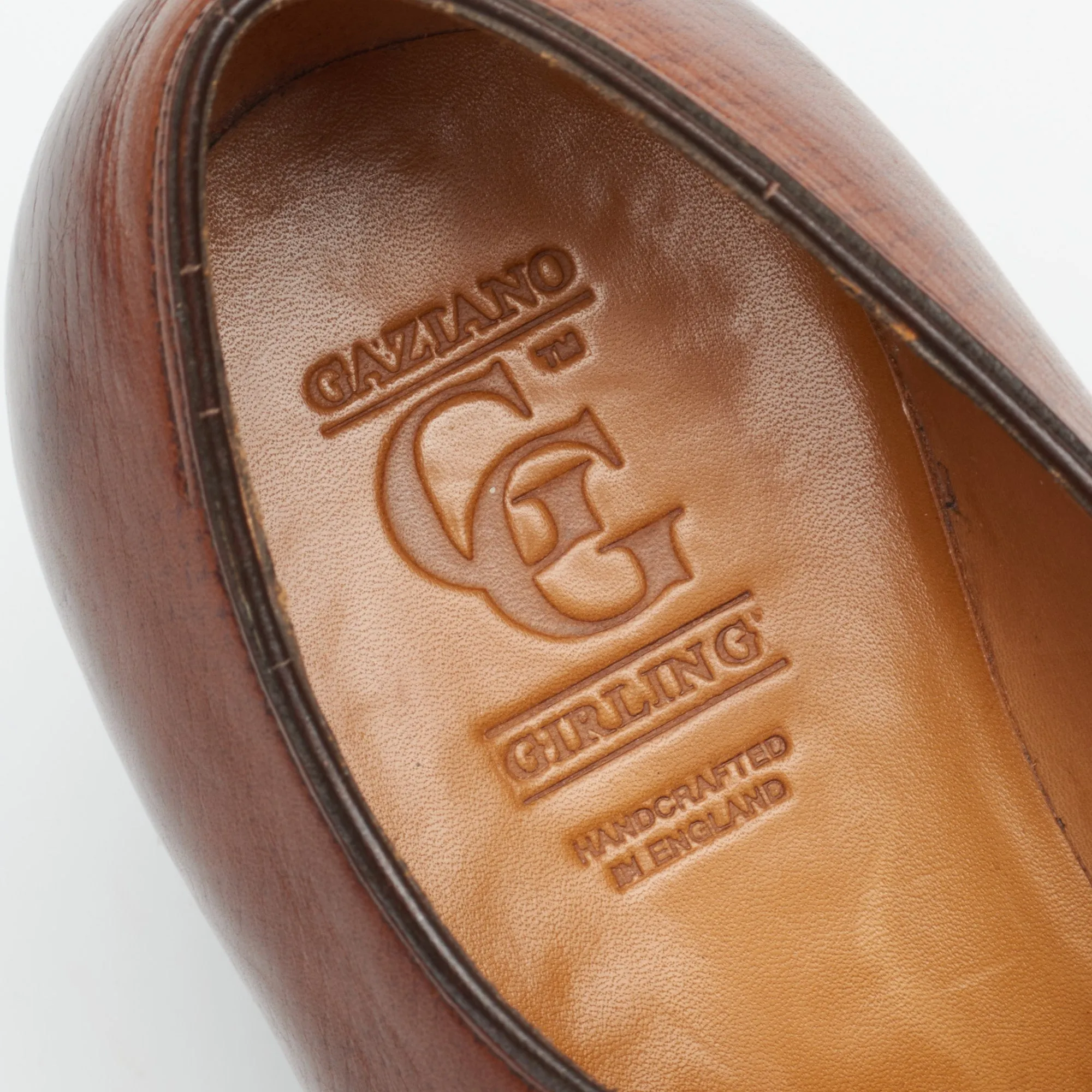GAZIANO & GIRLING Bespoke "Sinatra" Seamless Wholecut Shoes US 8.5 Hatchgrain