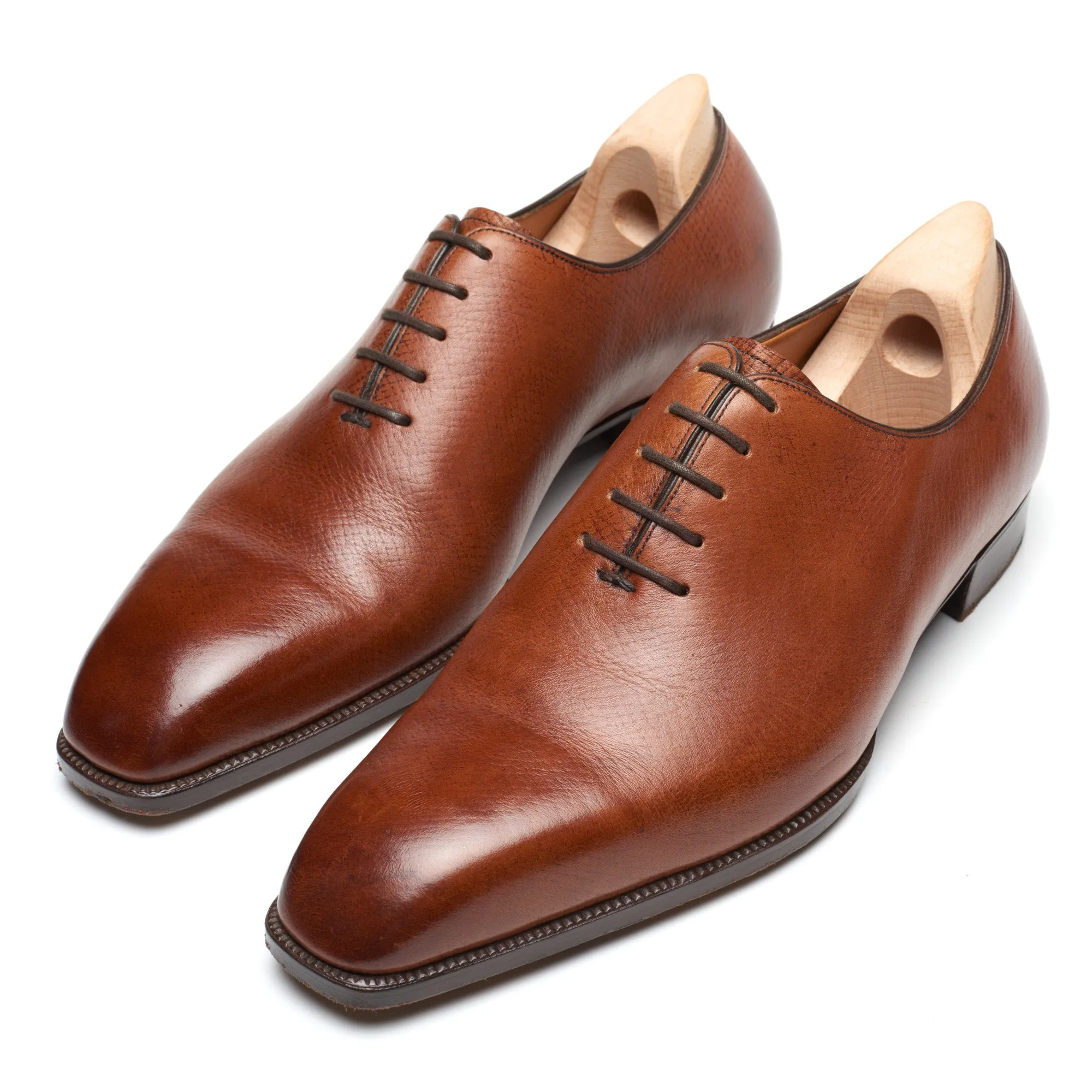 GAZIANO & GIRLING Bespoke "Sinatra" Seamless Wholecut Shoes US 8.5 Hatchgrain