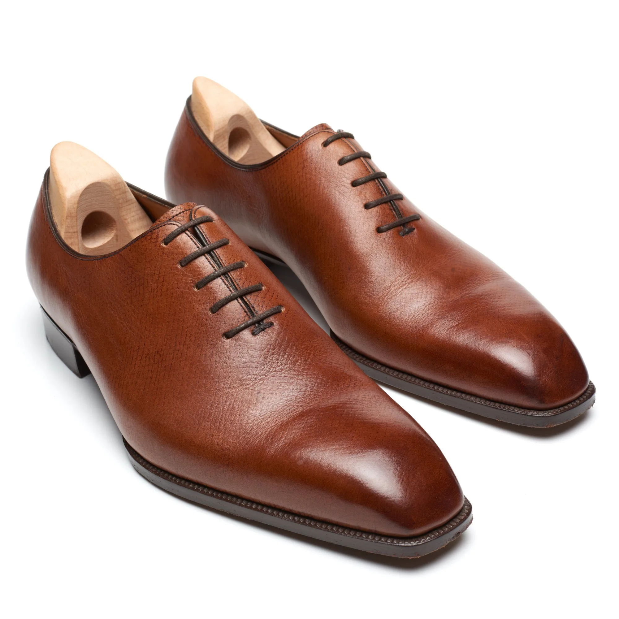 GAZIANO & GIRLING Bespoke "Sinatra" Seamless Wholecut Shoes US 8.5 Hatchgrain