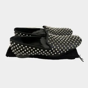 Giacommerli men's black leather studded loafers
