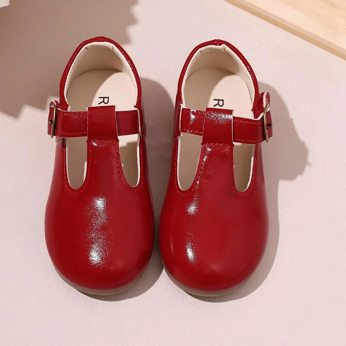 Girls' Mary Jane Shoes  Red Dress Shoes with Buckle, Perfect for School and Uniform, Comfortable and Stylish Girls' Shoes