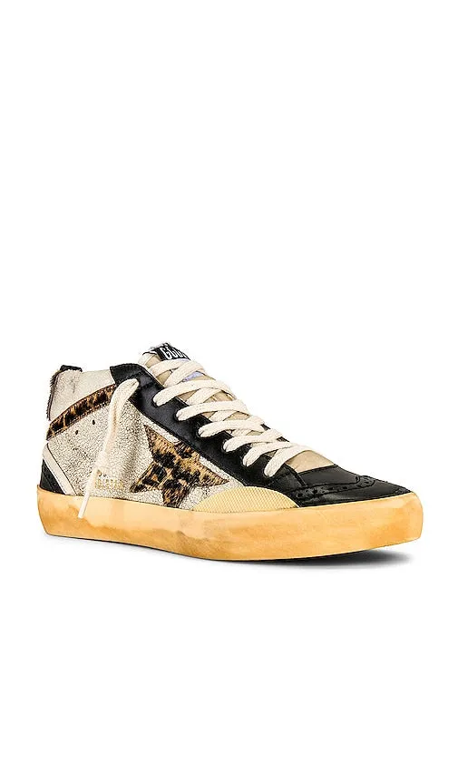 Golden Goose Mid Star Sneaker in Cream,Black