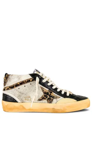 Golden Goose Mid Star Sneaker in Cream,Black