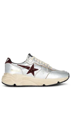 Golden Goose Running Sole Sneaker in Metallic Silver