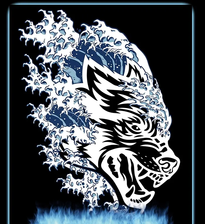 GYM WARS WOLF WAVE T SHIRT IN BLACK