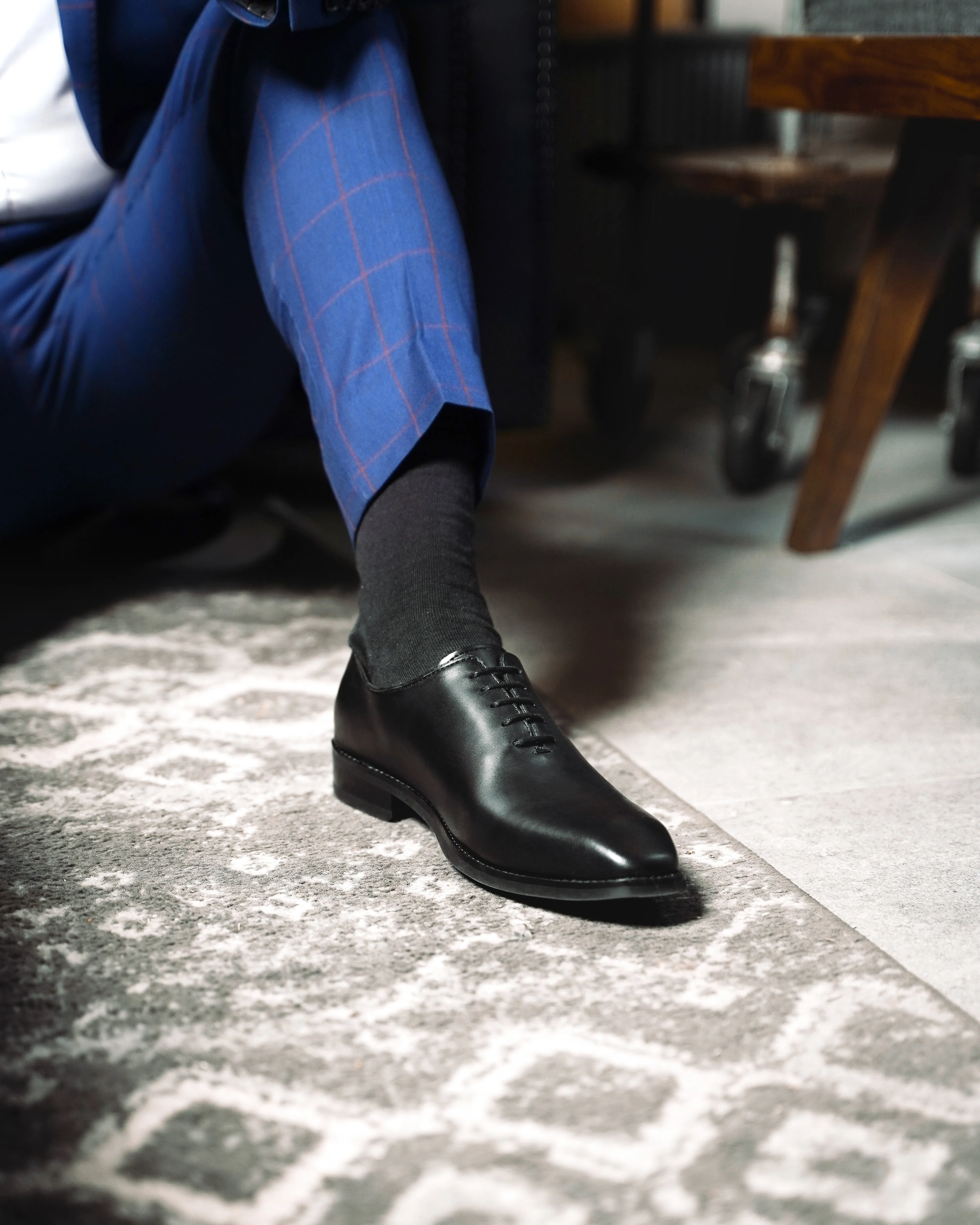 Hammer - Men's Black Calf Leather Wholecut Shoe