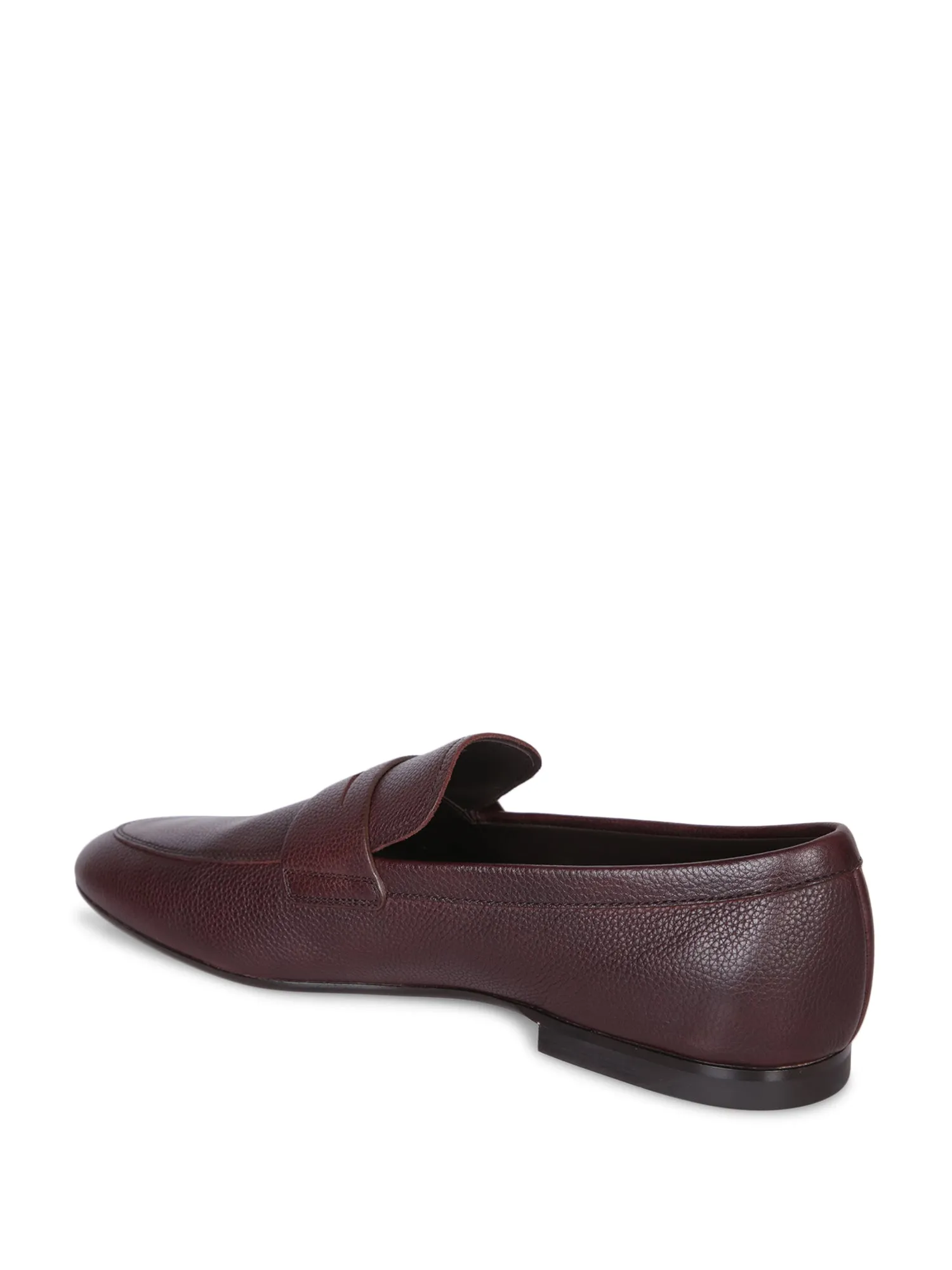 Hammered-weave brown loafers