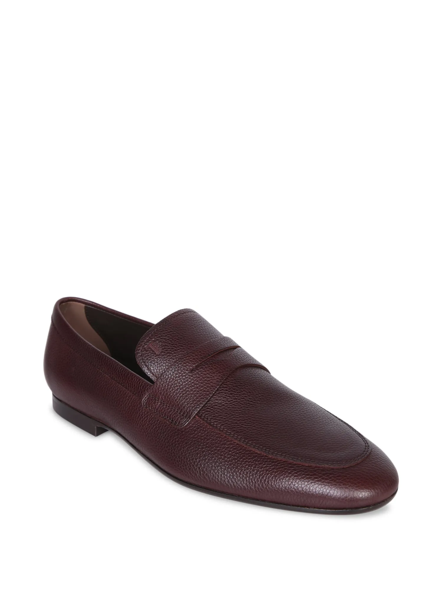 Hammered-weave brown loafers