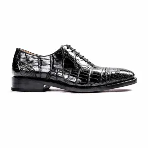 Handmade, Custom Men Whole Cut Crocodile Pattern Leather Shoes