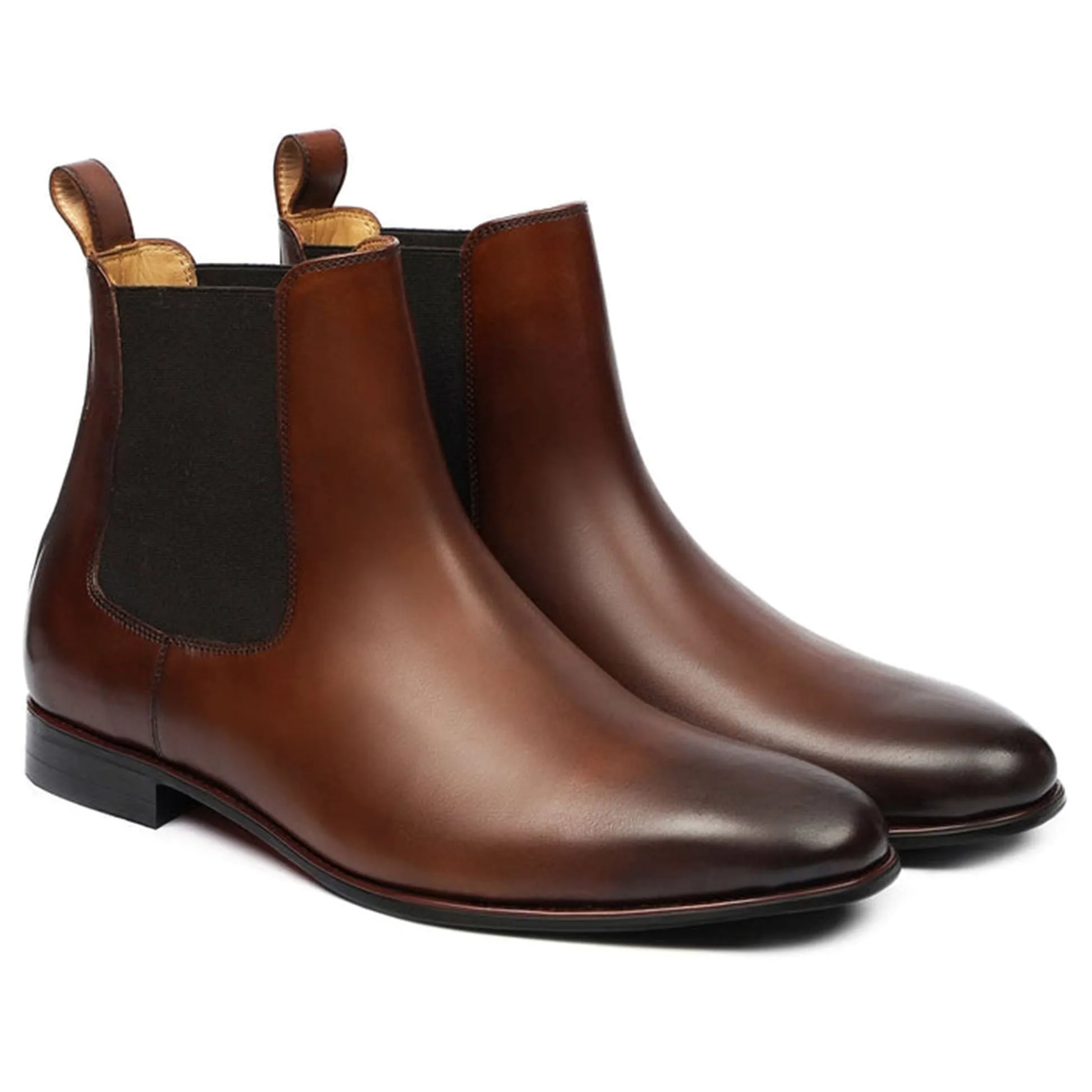Handmade Customisable Leather Men Brown Chelsea Boots