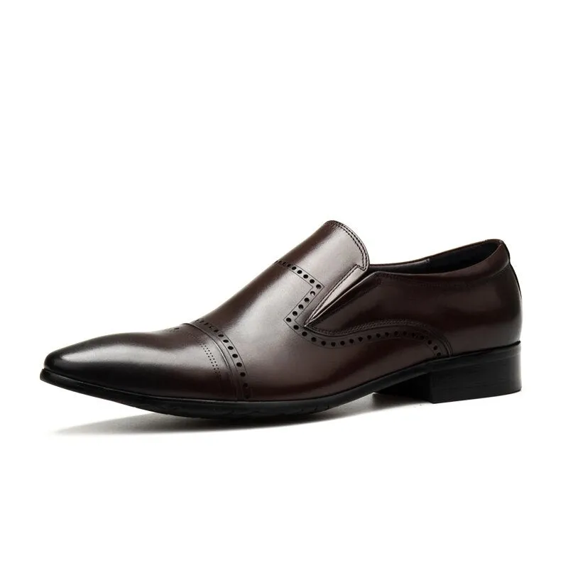 Handmade Pointed Toe Man's Slip on Shoes