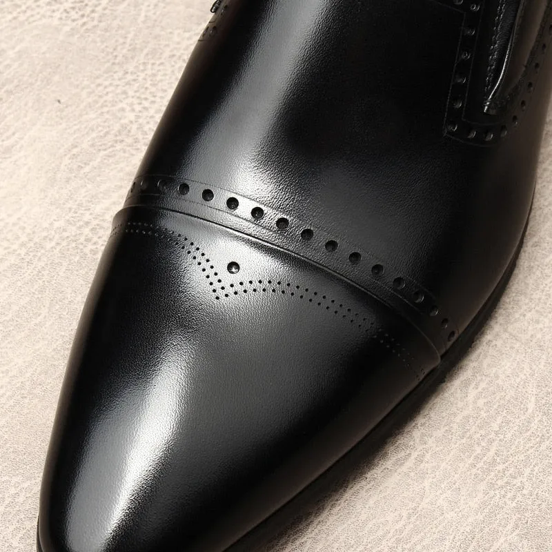 Handmade Pointed Toe Man's Slip on Shoes