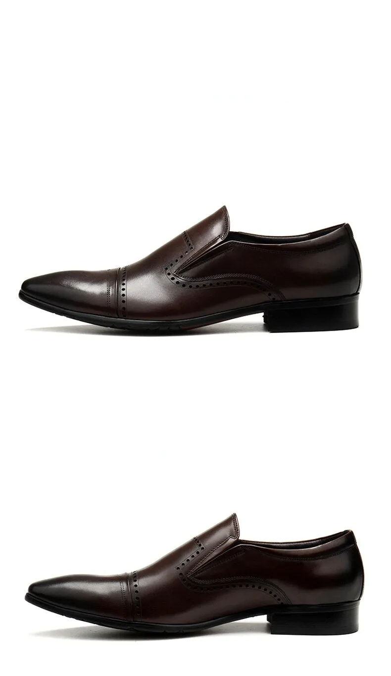 Handmade Pointed Toe Man's Slip on Shoes