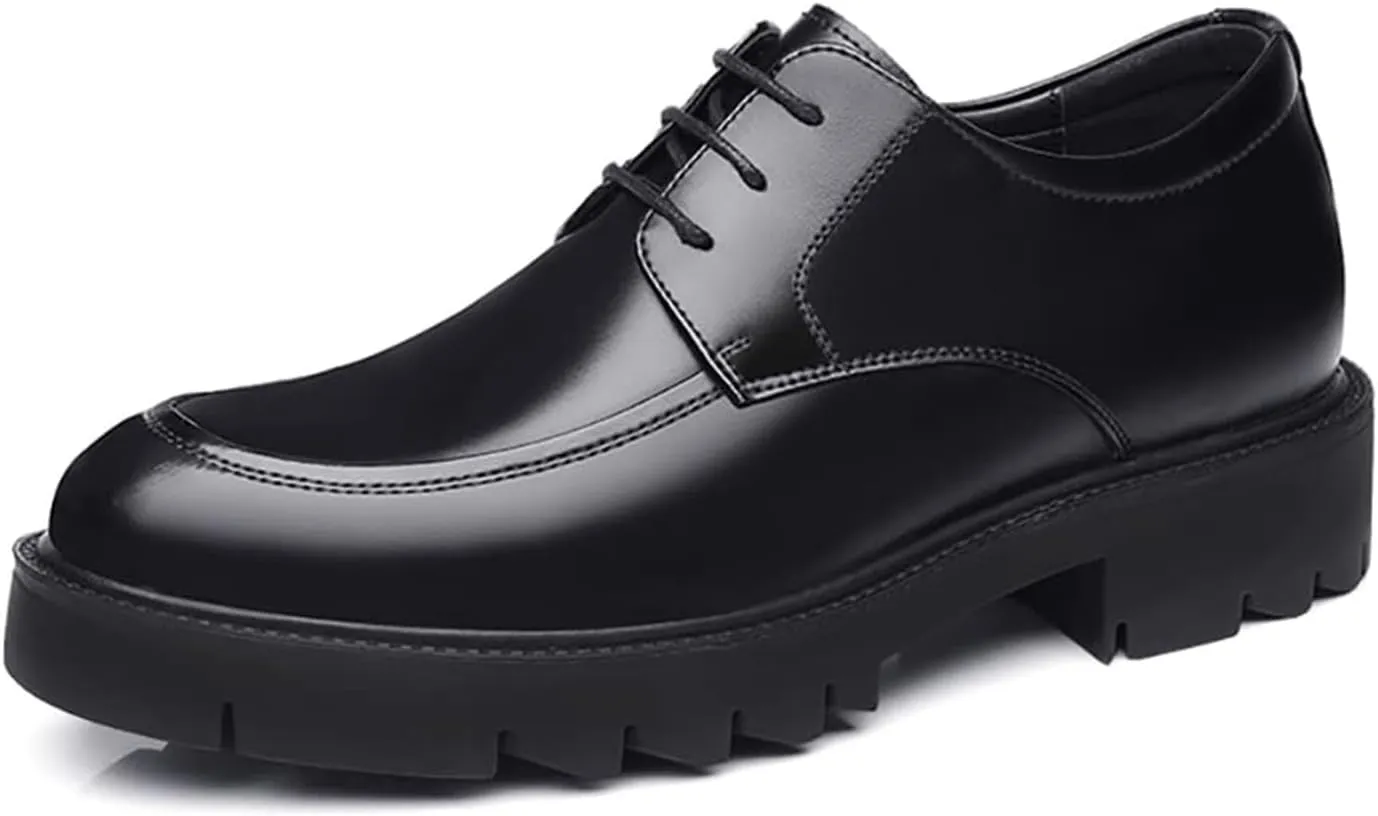 Height Increasing Shoes Men's 10cm/8cm/5cm Height Increasing Shoes Thick Sole Outer Ear Business Shoes Formal Not Tiring Non Slip Leather Heel Grips Mens Shoes