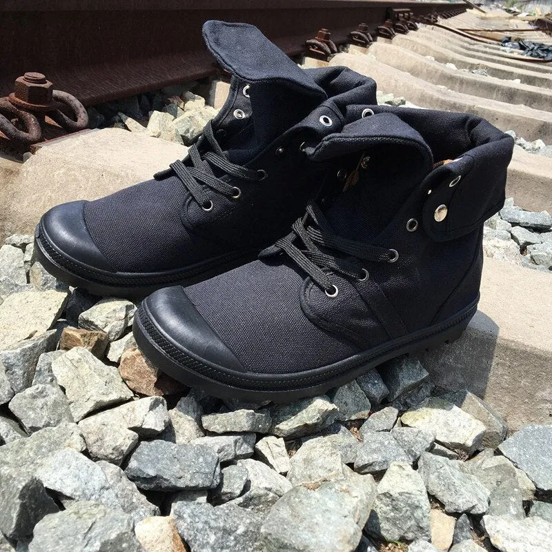 Hip Hop Desert Style Fashion Autumn Military Comfortable Canvas Tactical Ankle Boots Shoes Size